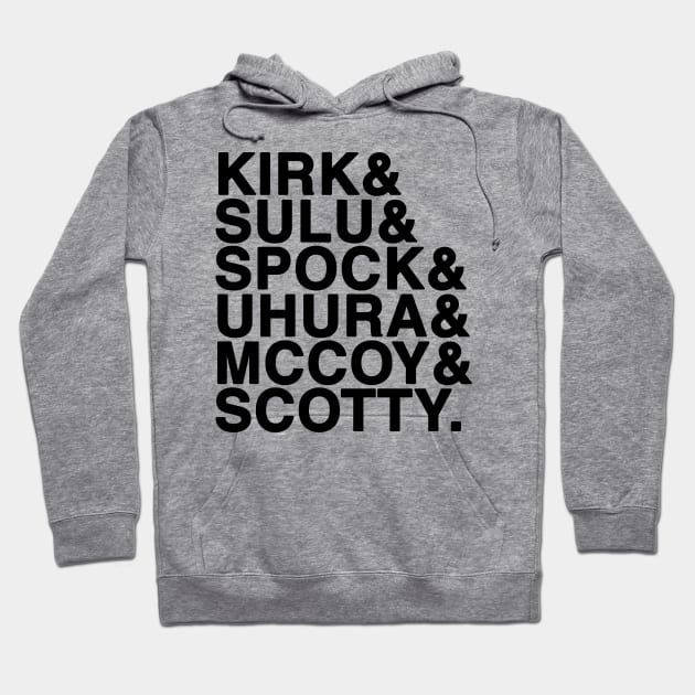 STAR TREK NAMES (BLACK) Hoodie by finnyproductions